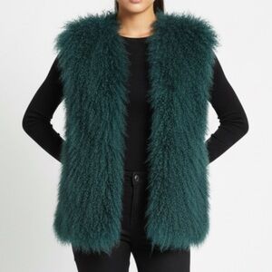 Sly010 lamb fur vest in Deep Green size M